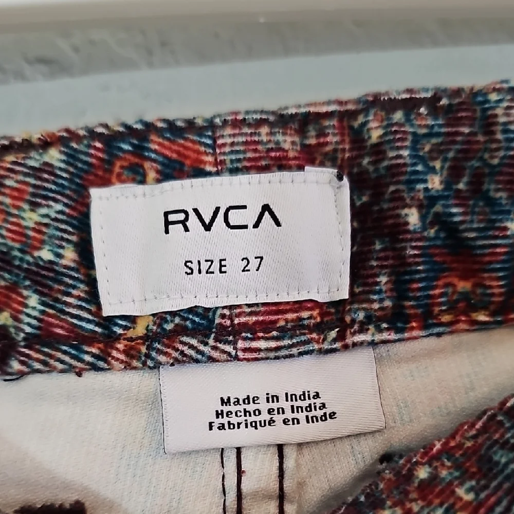 RVCA Groove High Rise Casual Corduroy Pants Multicolor Womens Size 27 Wide Leg - Picture 5 of 9